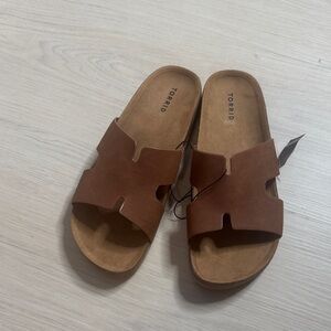 Torrid Chestnut Brown Slide Sandals